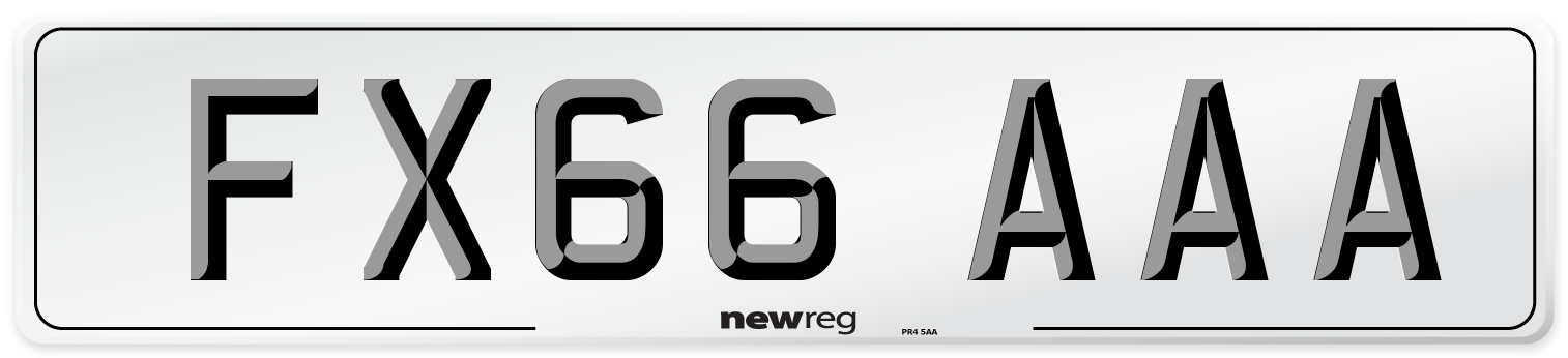FX66 AAA Number Plate from New Reg